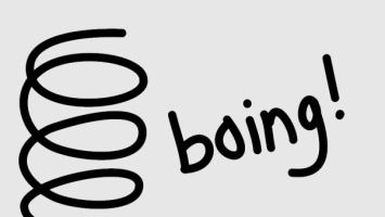 A spring with the word boing